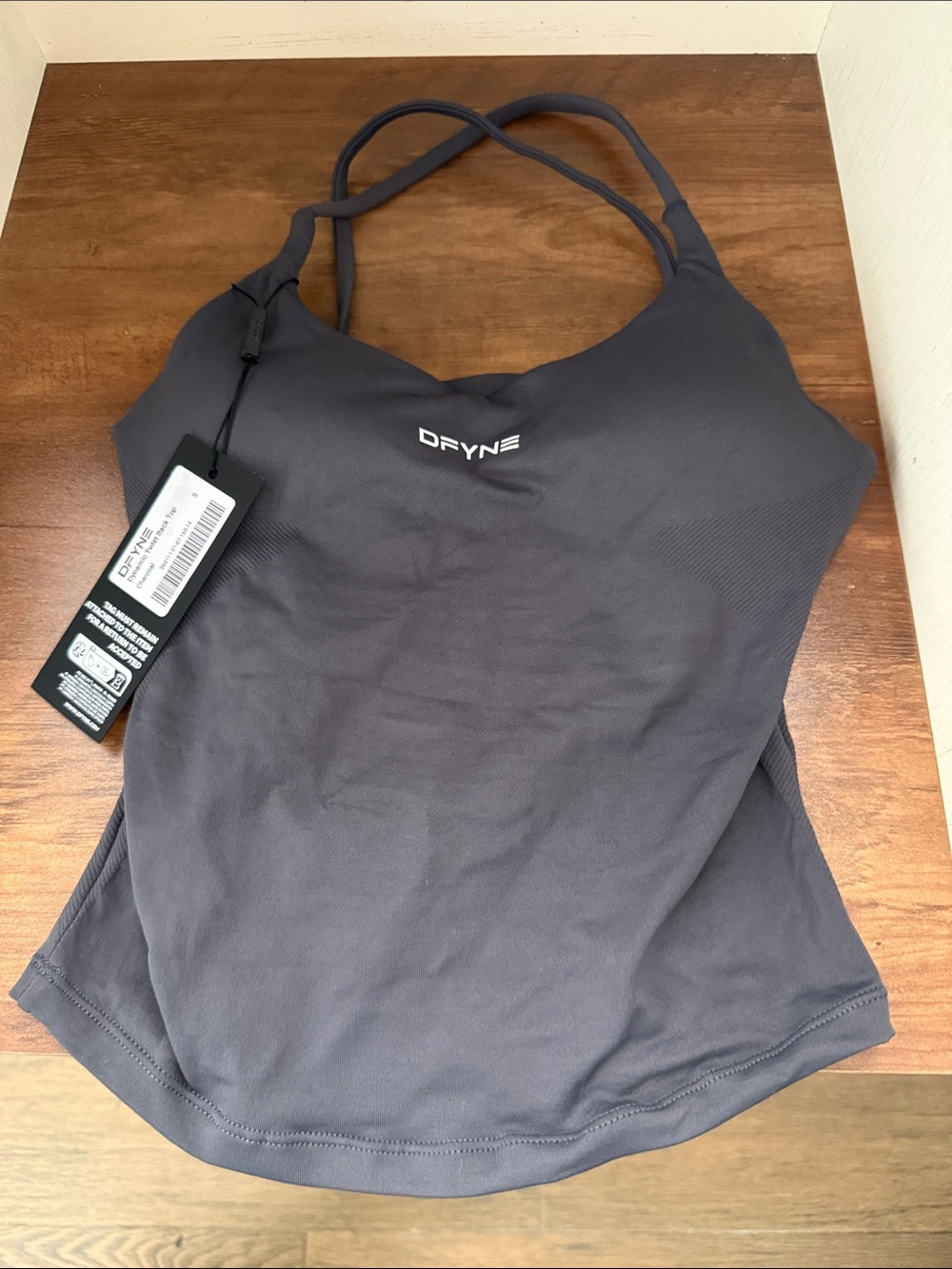 DFYNE Strappy One-Piece Tank in Charcoal Gray